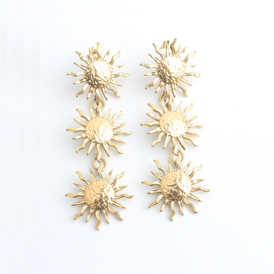 Sunflower Madness - Earrings - Stainless Steel