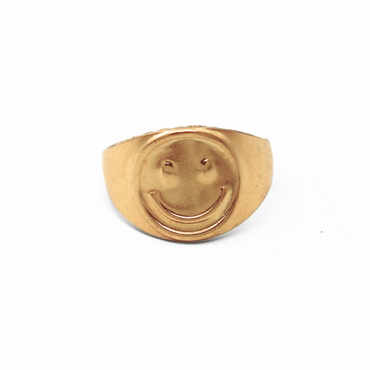 Smiley - Ring - Edelstahl - Verstellbar