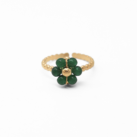 Fleur Vert - Ring - Edelstahl - Verstellbar