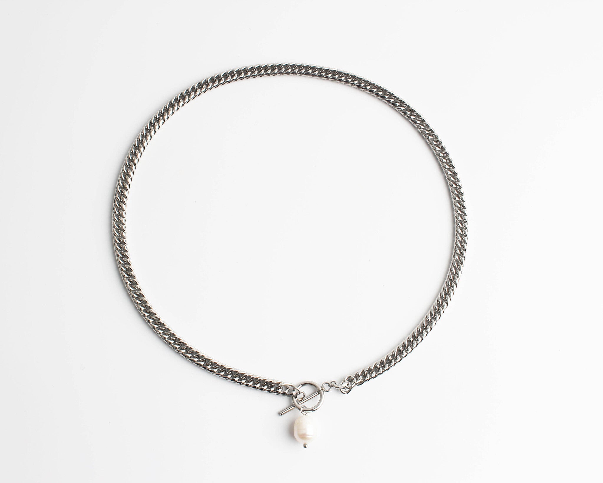 Chunky Pearl - Necklace - Stainless Steel