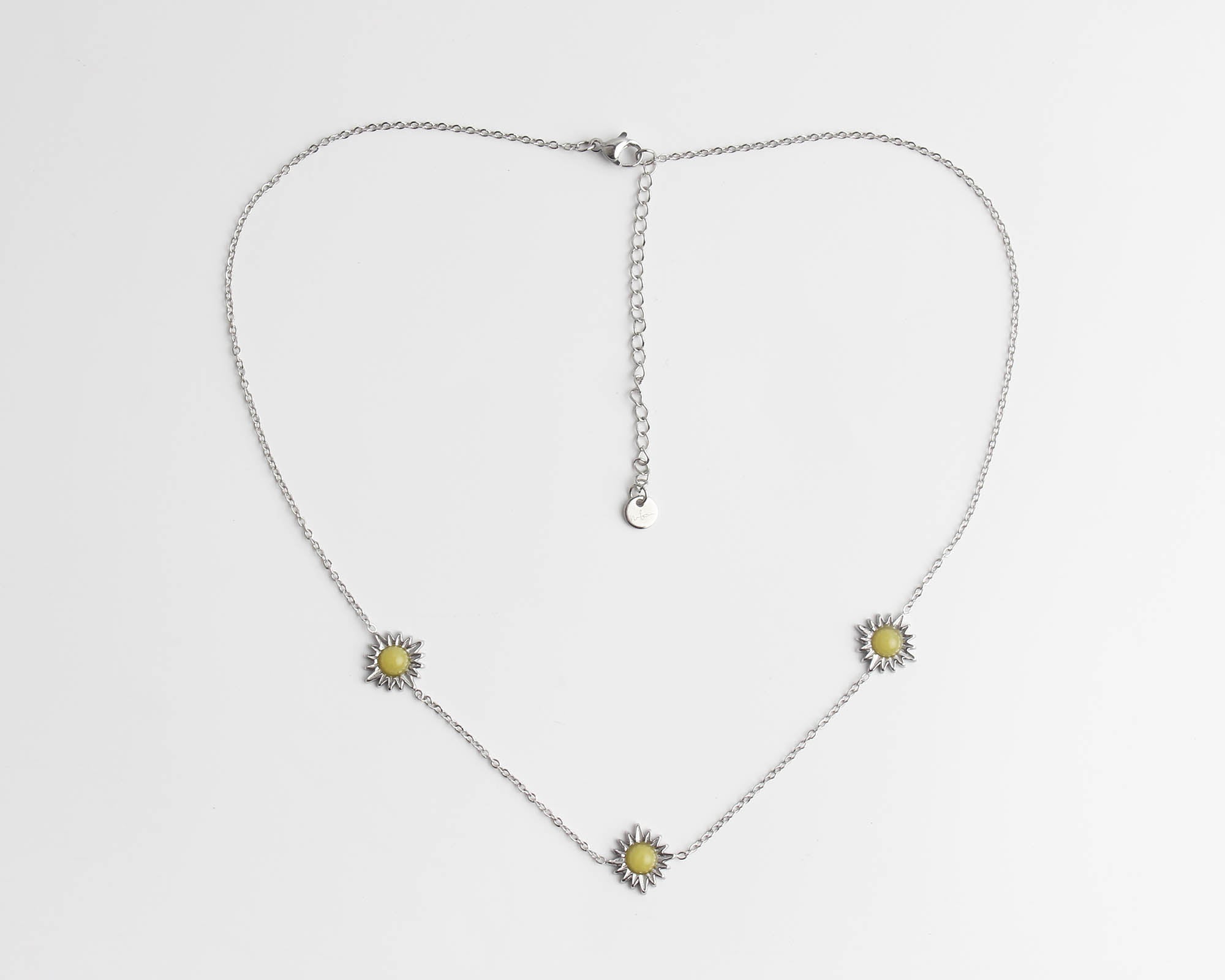 Louelle - Necklace - Natural Stone - Stainless Steel