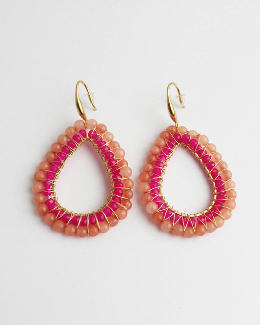 Dani - Earrings - Pink - Stainless Steel