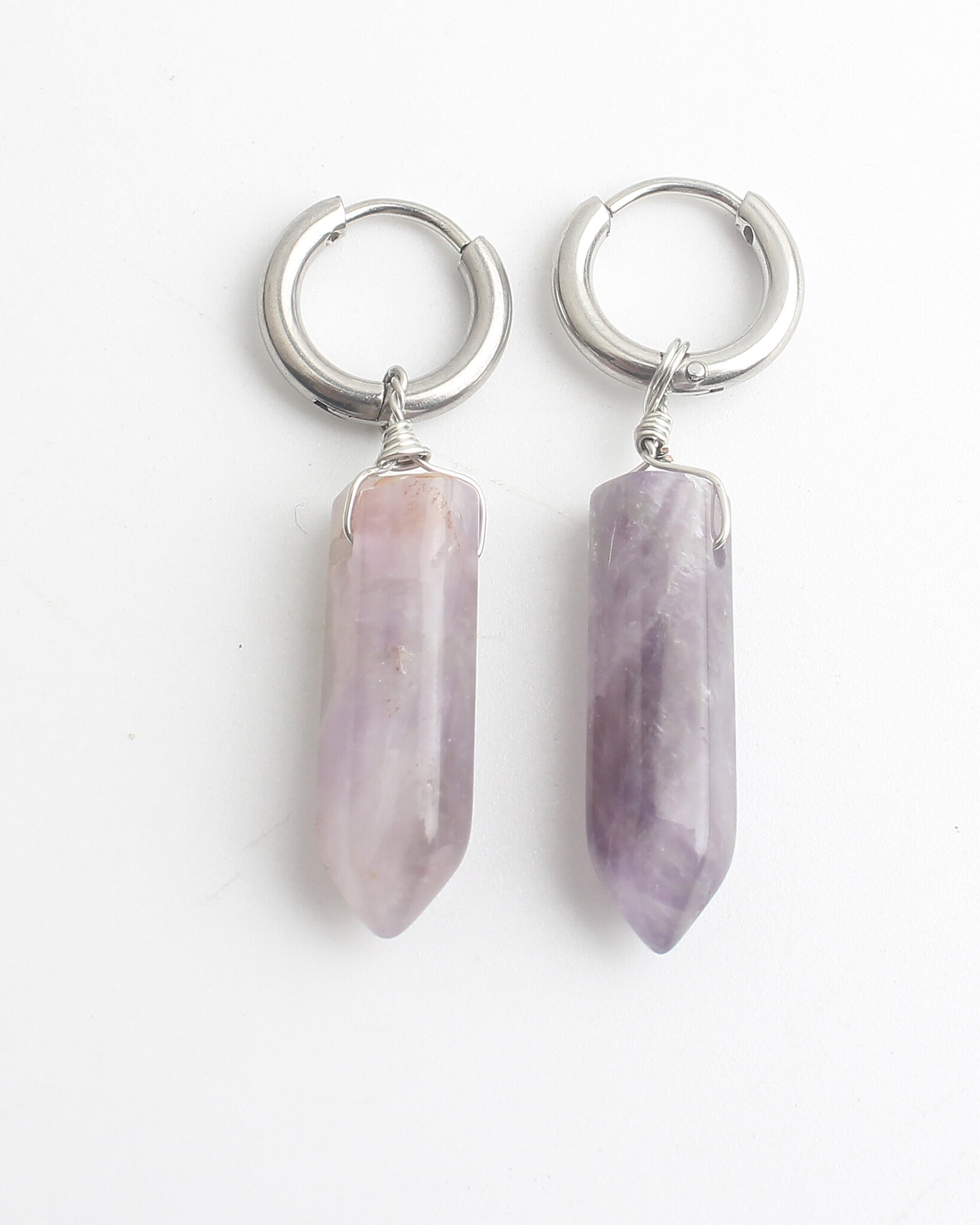 Crystal - Earrings - Natural Stone - Stainless Steel