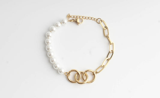 Pearls & Chains - Bracelet - Stainless Steel