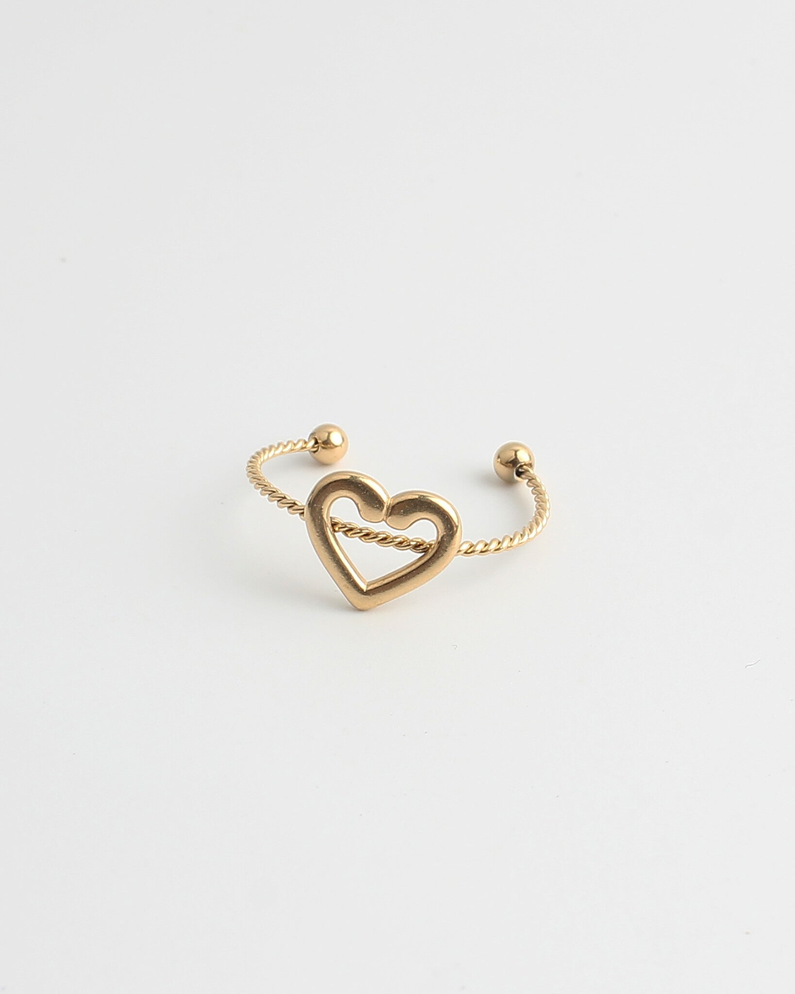 Open Heart - Ring - Stainless Steel - Adjustable