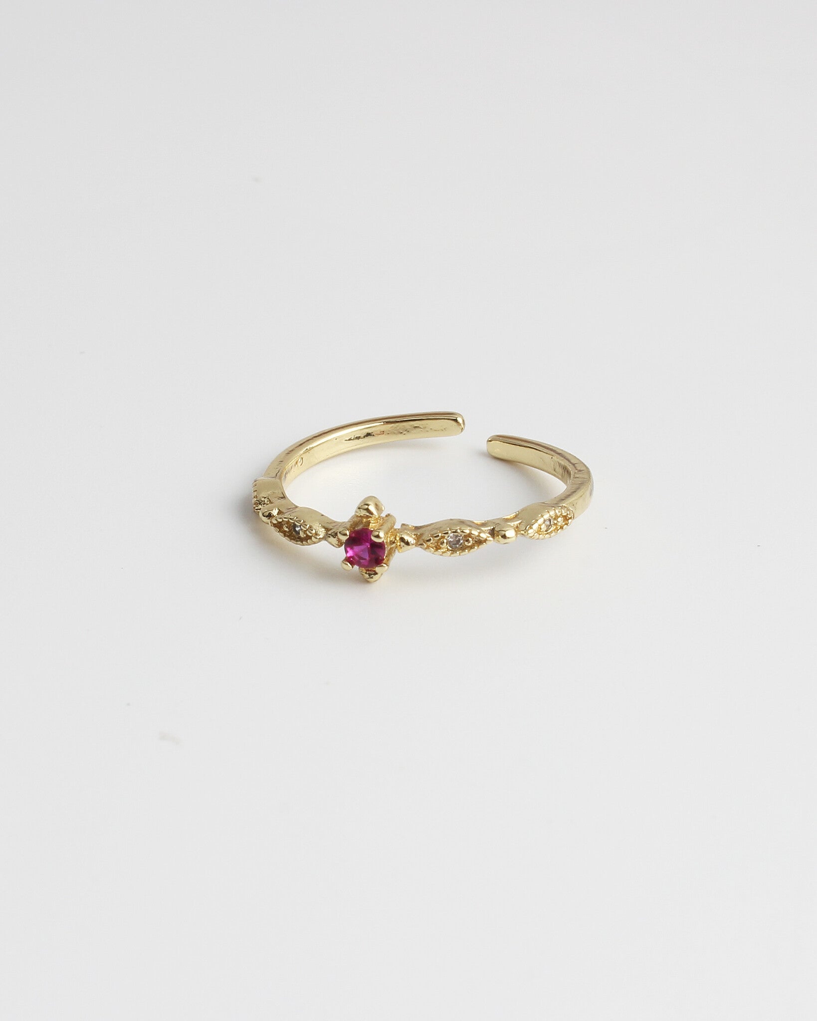 Ruby - Ring - Plated - Adjustable