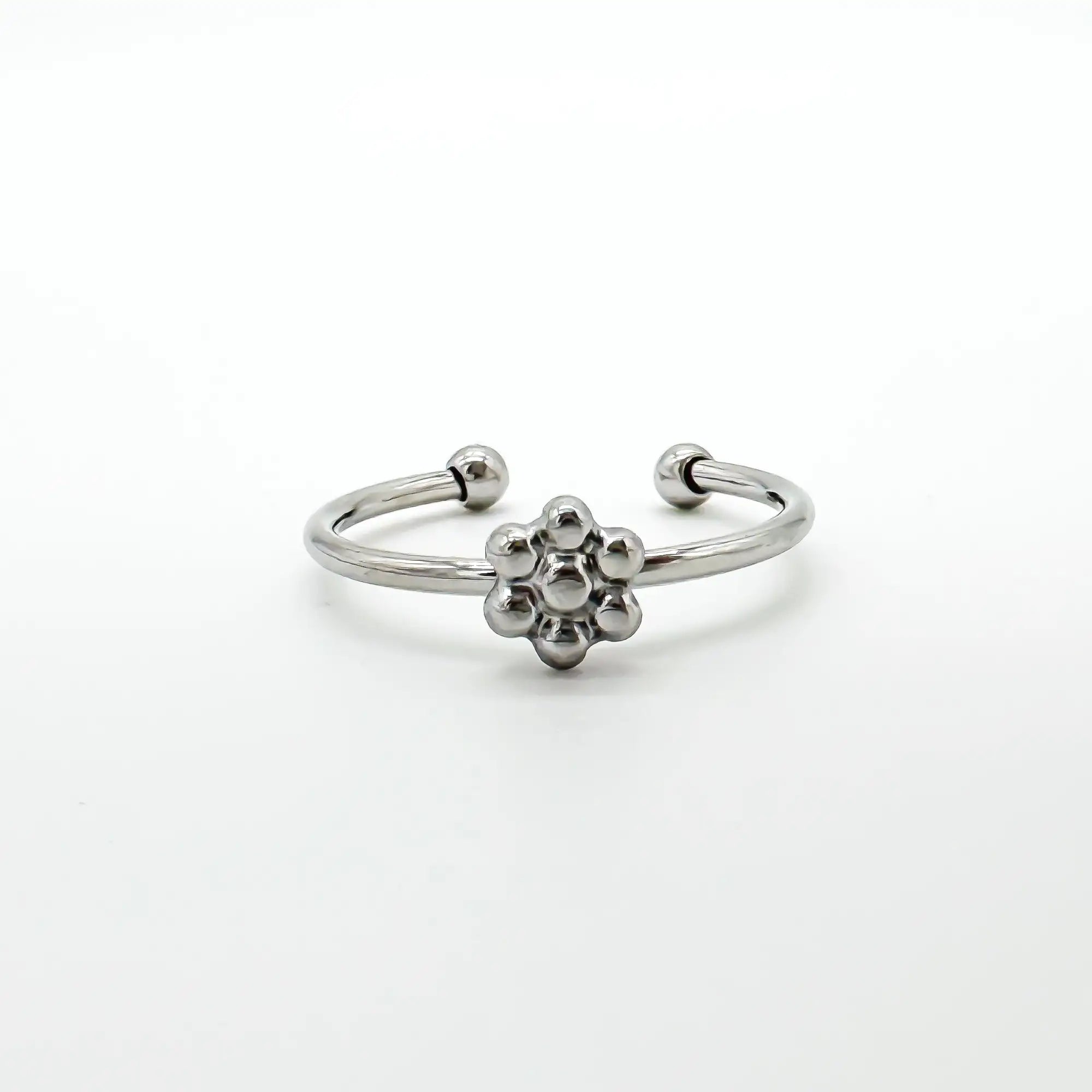 Une Petite Fleur - Ring - Stainless Steel - Adjustable