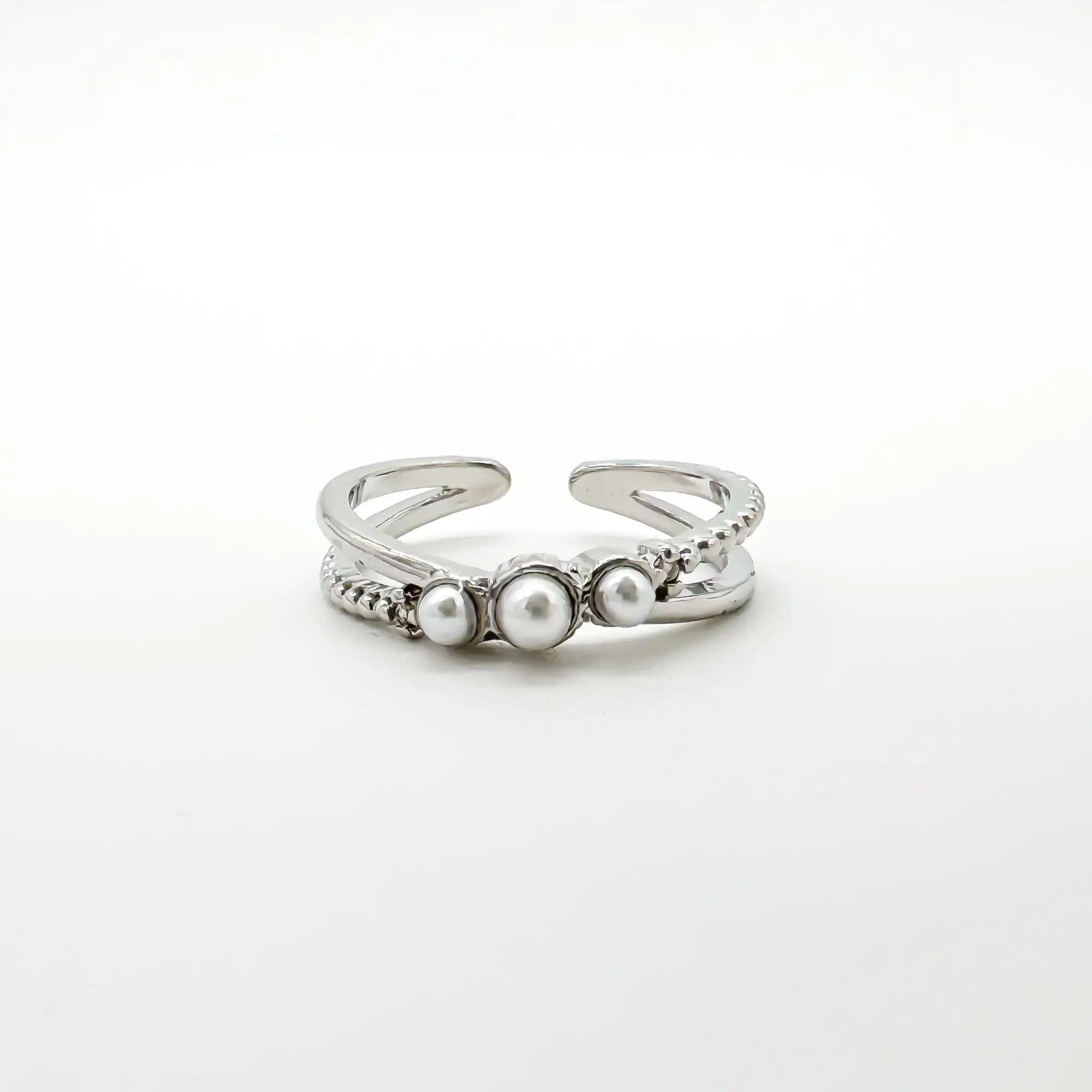 Trois Perles - Ring - Stainless Steel - Adjustable