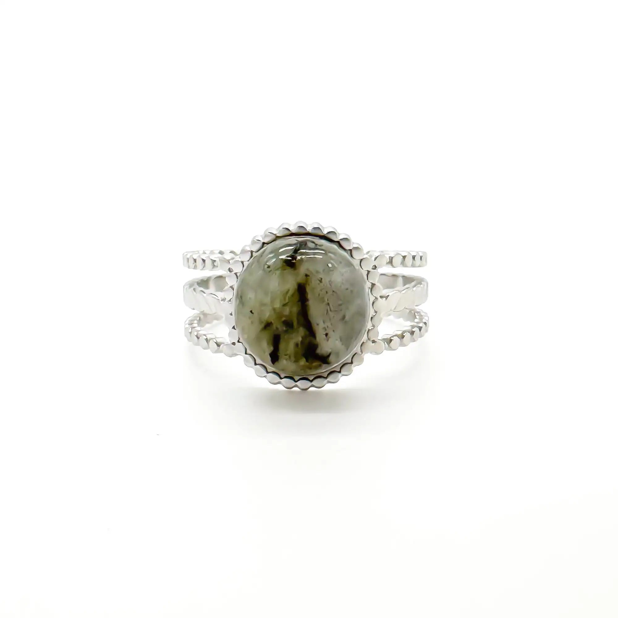 Nikkie - Ring - Natural Stone - Stainless Steel - Adjustable