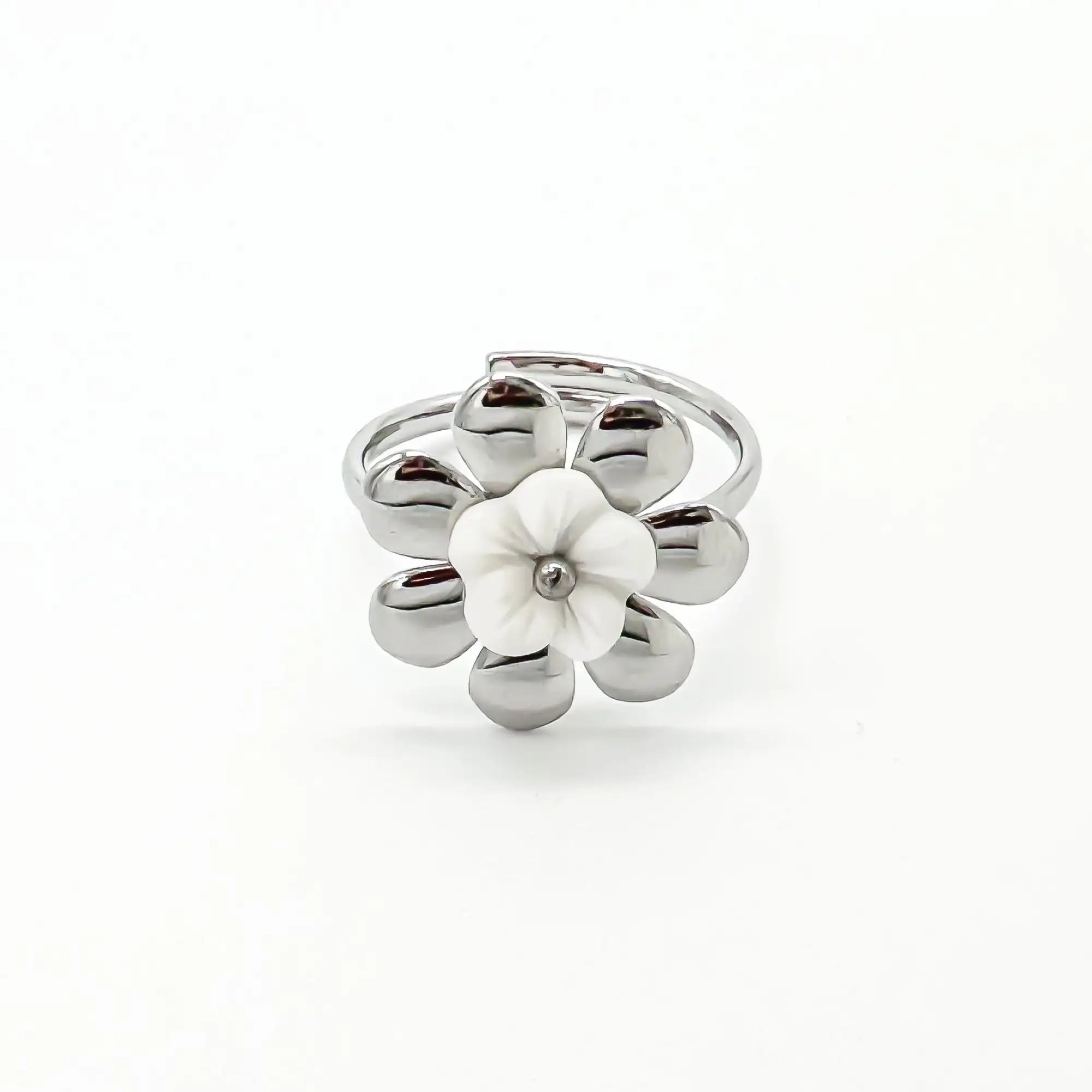 Shell Flower - Ring - Stainless Steel - Adjustable