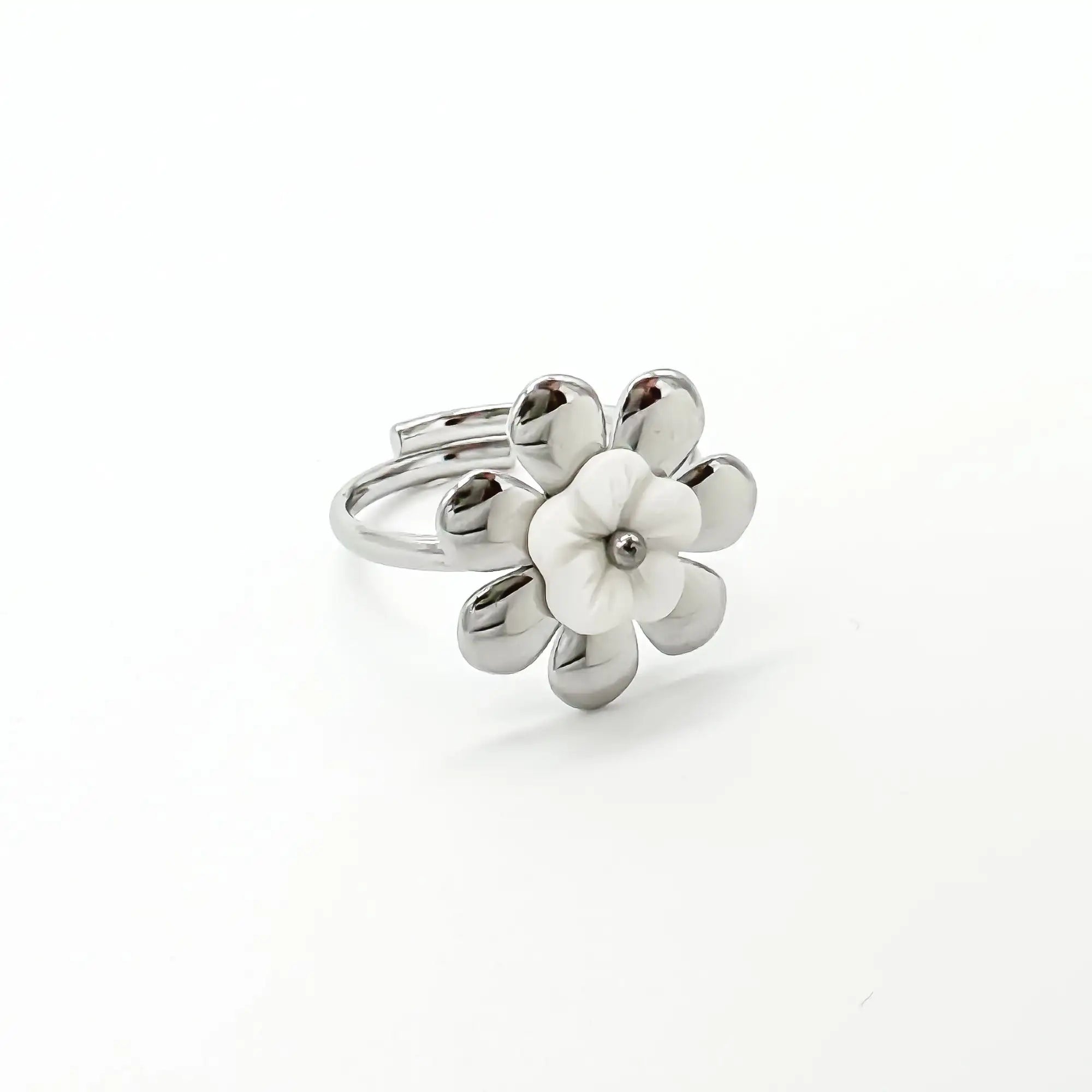 Shell Flower - Ring - Stainless Steel - Adjustable