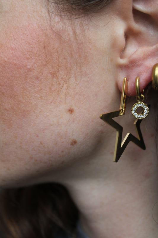 Mega Star - Earrings - Stainless Steel