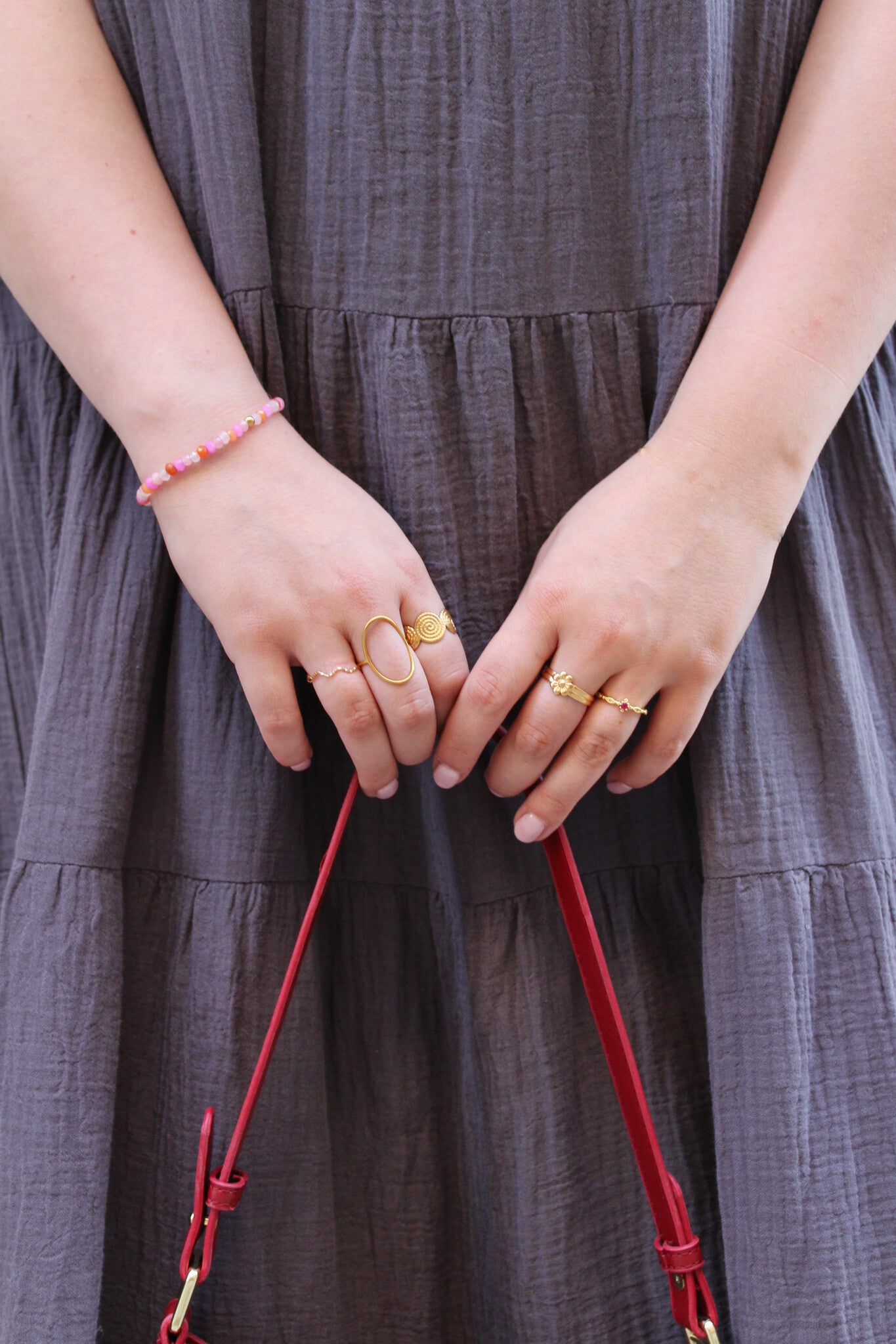 Ruby - Ring - Plated - Adjustable