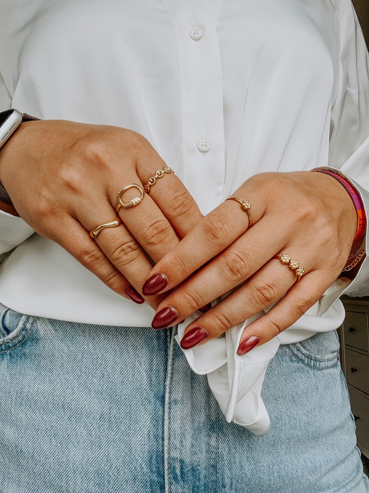 Une Petite Fleur - Ring - Stainless Steel - Adjustable