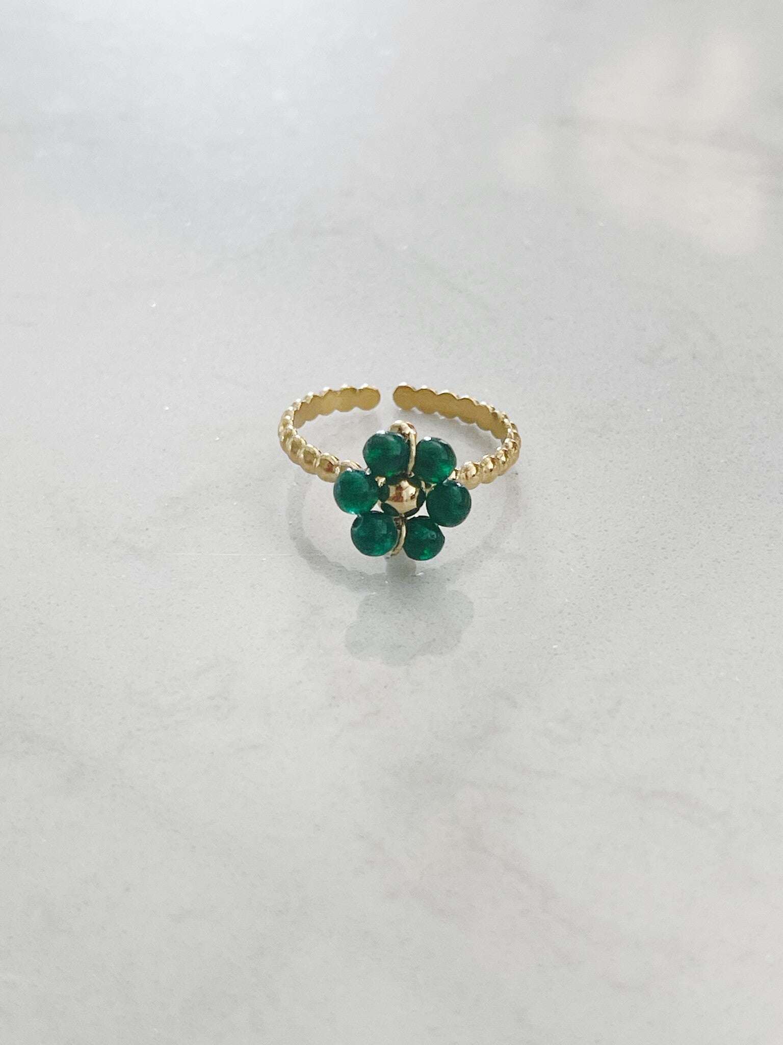 Fleur Vert - Ring - Edelstahl - Verstellbar