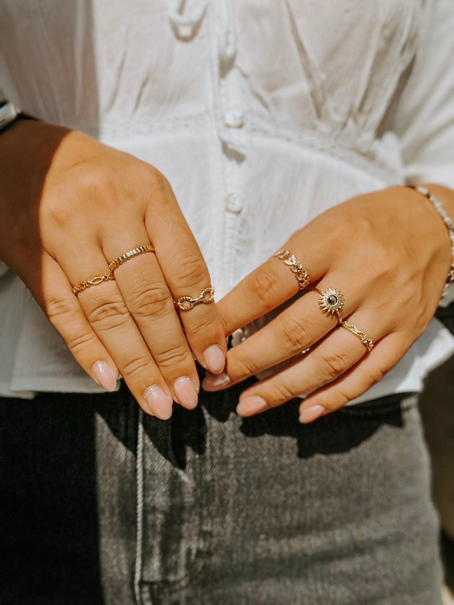 Round Leafs - Ring - Stainless Steel