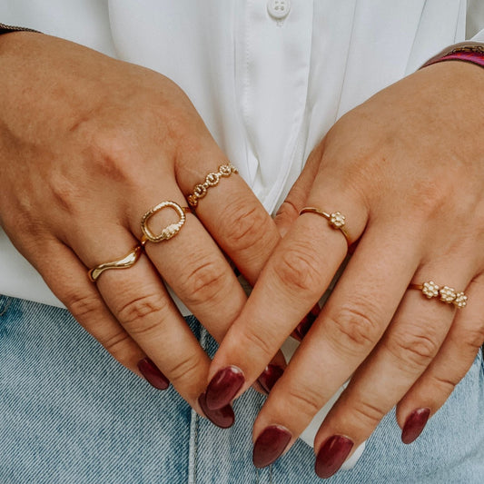 Une Petite Fleur - Ring - Stainless Steel - Adjustable