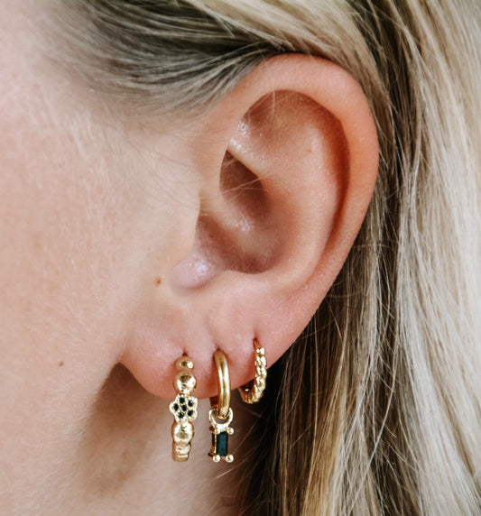 Round Flower - Earrings - Plated