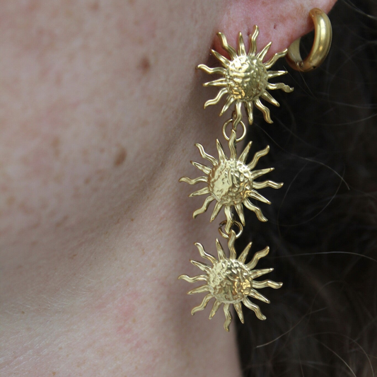 Sunflower Madness - Earrings - Stainless Steel