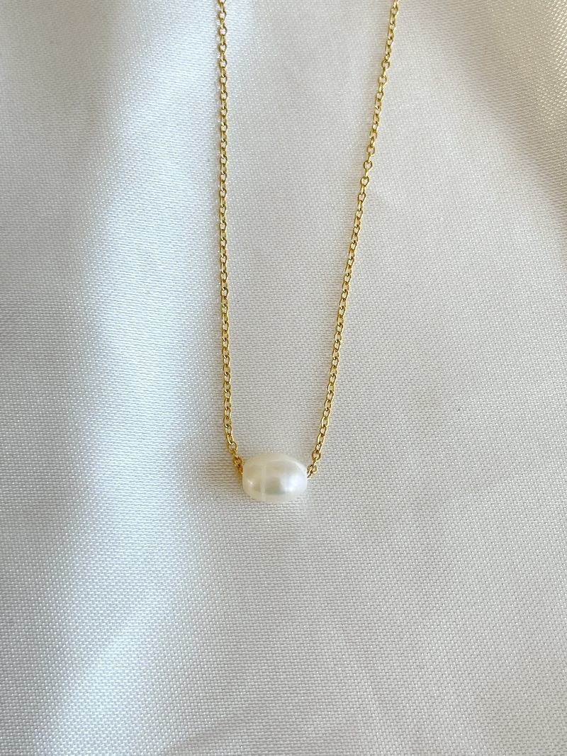 Fresh Water Pearl - Necklace - Stainless Steel