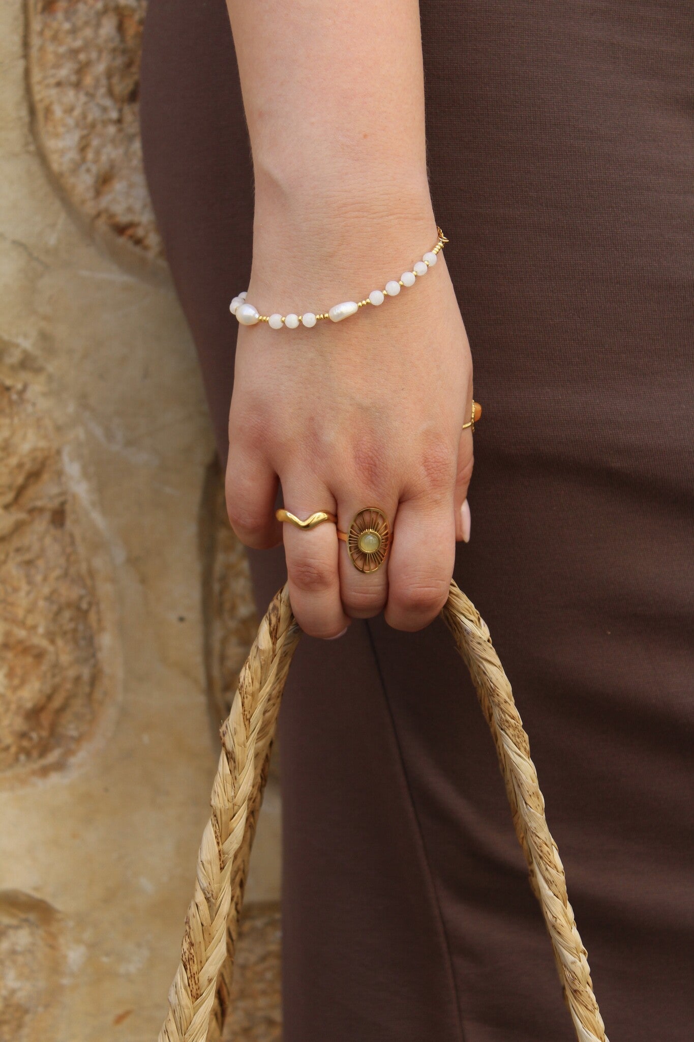 Kira - Bracelet - Stainless Steel - Natural Stone