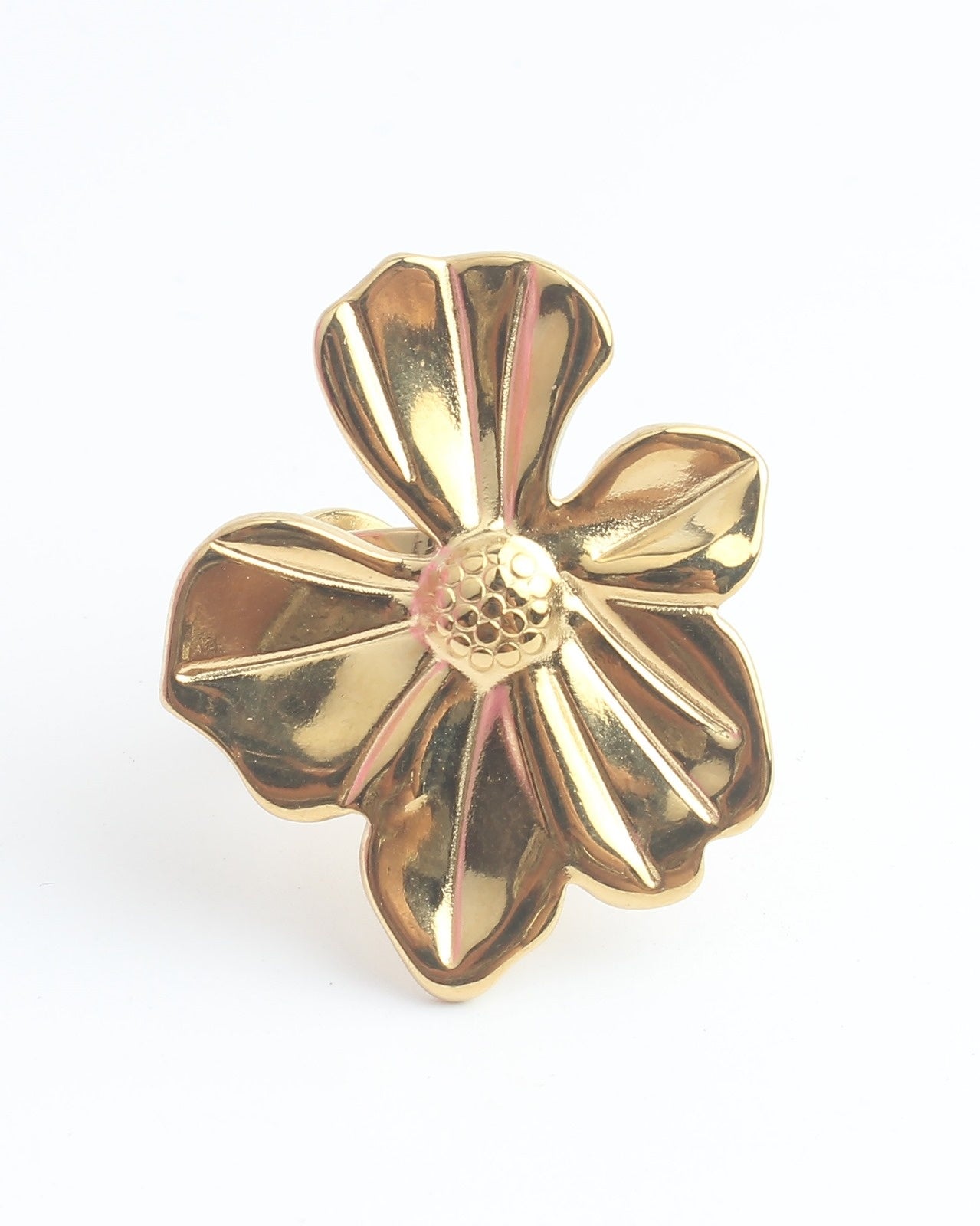 Elegante Blume - Ring - Edelstahl